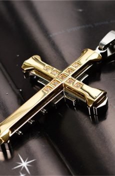 Men's Crystal Cross Necklace