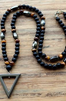 Stone Beads Men's Pendant Necklace