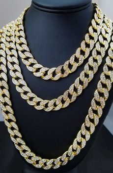 Men's Iced Out Rhinestone Link Chains