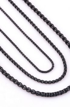 Men's Stainless Steel Black Necklace